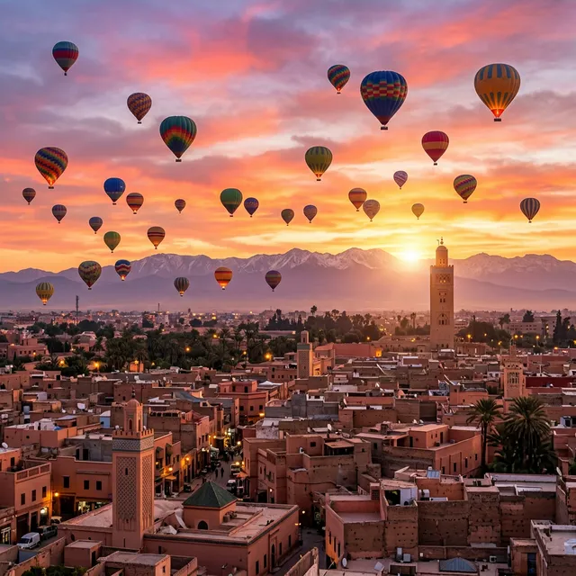 Hot balloon Marrakech multiple balloons